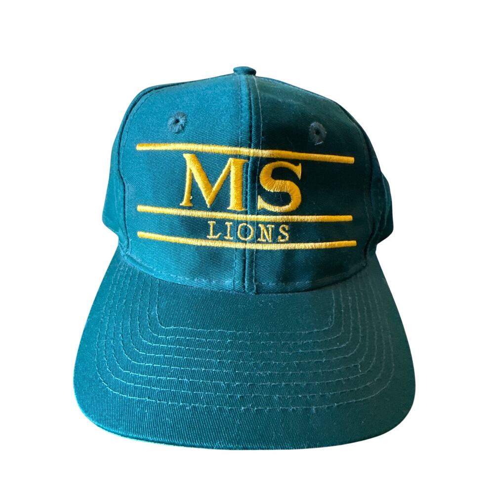 Vintage 90’s The Game Bar Style MS Lions Green Twill Yellow Embroidered Snapback